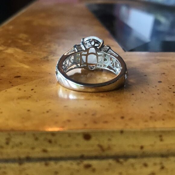 Natural Rainbow Moonstone Chrome Diopside Sterling Silver Ring Size 8 - Picture 5 of 8